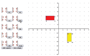 View matrix transformations of shapes
